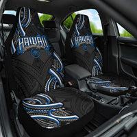 Traditional Art Hawaiian Kakau Tattoos Car Seat Cover Blue Color - Polynesian Pride