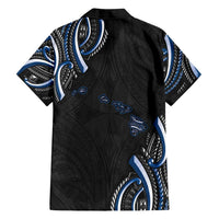 Traditional Art Hawaiian Kakau Tattoos Family Matching Summer Maxi Dress and Hawaiian Shirt Blue Color - Polynesian Pride