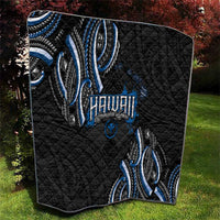 Traditional Art Hawaiian Kakau Tattoos Quilt Blue Color - Polynesian Pride