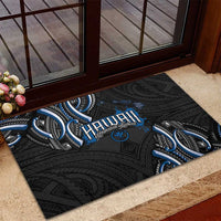 Traditional Art Hawaiian Kakau Tattoos Rubber Doormat Blue Color LT03 - Polynesian Pride