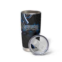 Traditional Art Hawaiian Kakau Tattoos Tumbler Cup Blue Color - Polynesian Pride