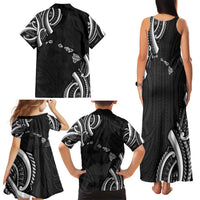 Traditional Art Hawaiian Kakau Tattoos Family Matching Tank Maxi Dress and Hawaiian Shirt White - Polynesian Pride