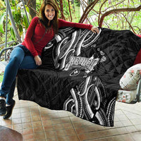 Traditional Art Hawaiian Kakau Tattoos Quilt White - Polynesian Pride