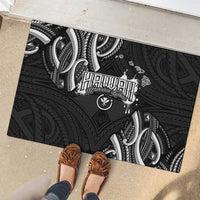 Traditional Art Hawaiian Kakau Tattoos Rubber Doormat White - Polynesian Pride
