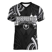 Traditional Art Hawaiian Kakau Tattoos Women V-Neck T-Shirt White - Polynesian Pride