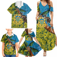 Tuvalu and Australia Together Family Matching Summer Maxi Dress and Hawaiian Shirt Tapa Pattern and Aboriginal mix Culture LT03 - Polynesian Pride