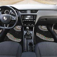 Fiji Hibiscus Car Mats Tapa Masi Motifs with Tropical Plants