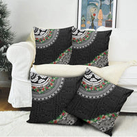Fiji Hibiscus Pillow Cover Tapa Masi Motifs with Tropical Plants