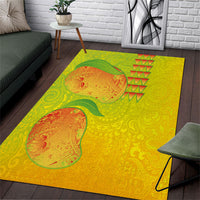 Hawaiian Mango Area Rug Polynesian Art Pattern and Kakau Tattoo