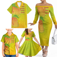 Hawaiian Mango Family Matching Off The Shoulder Long Sleeve Dress and Hawaiian Shirt Polynesian Art Pattern and Kakau Tattoo LT03 - Polynesian Pride