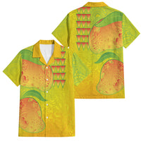 Hawaiian Mango Family Matching Summer Maxi Dress and Hawaiian Shirt Polynesian Art Pattern and Kakau Tattoo LT03 Dad's Shirt - Short Sleeve Yellow - Polynesian Pride