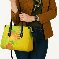 Hawaiian Mango Leather Bag Polynesian Art Pattern and Kakau Tattoo