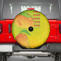 Hawaiian Mango Spare Tire Cover Polynesian Art Pattern and Kakau Tattoo