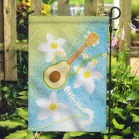 Hawaiian Ukulele Avocado Garden Flag Leis and Polynesian Pattern