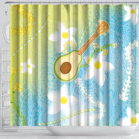 Hawaiian Ukulele Avocado Shower Curtain Leis and Polynesian Pattern LT03 - Polynesian Pride