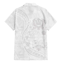 Tonga Faka Sepitema Family Matching Mermaid Dress and Hawaiian Shirt Ngatu Pattern with Plumeria and Hibiscus