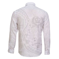 Tonga Faka Sepitema Family Matching Off The Shoulder Long Sleeve Dress and Hawaiian Shirt Ngatu Pattern with Plumeria and Hibiscus