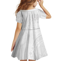 Tonga Faka Sepitema Kid Short Sleeve Dress Ngatu Pattern with Plumeria and Hibiscus LT03 - Polynesian Pride