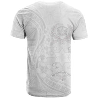 Tonga Faka Sepitema T Shirt Ngatu Pattern with Plumeria and Hibiscus LT03 - Polynesian Pride