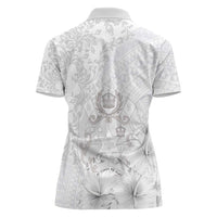 Tonga Faka Sepitema Women Polo Shirt Ngatu and Floral Pattern with Blooming Hibiscus