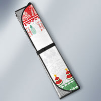 Hawaiian Mele Kalikimaka Auto Sun Shade Funny Pineapple Surfing with Map Christmas Stripe Elements LT03 - Polynesian Pride