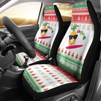 Hawaiian Mele Kalikimaka Car Seat Cover Funny Pineapple Surfing with Map Christmas Stripe Elements LT03 - Polynesian Pride