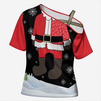 Polynesian Santa Claus Costume Funny Cross Shoulder Shirt LT03 Female Multicolor - Polynesian Pride
