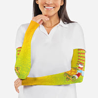 Hawaiian Mango Mele Kalikimaka Arm Sleeves Santa Claus Surfing with Turtle Mango Christmas LT03 - Polynesian Pride