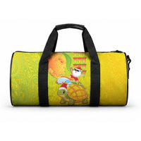 Hawaiian Mango Mele Kalikimaka Duffle Bag Santa Claus Surfing with Turtle Mango Christmas