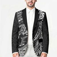 Hawaiian Turtle and Shark Blazer Kakau Tribal with Polynesian Pattern Black Color LT03 - Polynesian Pride