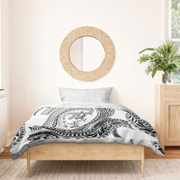 Hawaiian Turtle and Shark Bedding Set Kakau Tribal with Polynesian Pattern White Color LT03 - Polynesian Pride