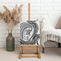 Hawaiian Turtle and Shark Canvas Wall Art Kakau Tribal with Polynesian Pattern White Color LT03 - Polynesian Pride