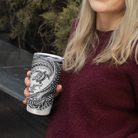 Hawaiian Turtle and Shark Tumbler Cup Kakau Tribal with Polynesian Pattern White Color LT03 - Polynesian Pride
