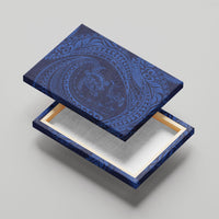 Hawaiian Turtle and Shark Canvas Wall Art Kakau Tribal with Polynesian Pattern Blue Color LT03 - Polynesian Pride