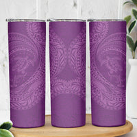 Hawaiian Turtle and Shark Skinny Tumbler Kakau Tribal with Polynesian Pattern Pink Color LT03 - Polynesian Pride
