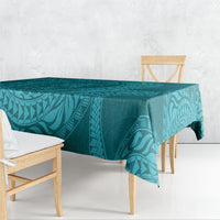 Hawaiian Turtle and Shark Tablecloth Kakau Tribal with Polynesian Pattern Turquoise Color LT03 - Polynesian Pride