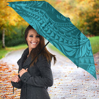 Hawaiian Turtle and Shark Umbrella Kakau Tribal with Polynesian Pattern Turquoise Color LT03 - Polynesian Pride
