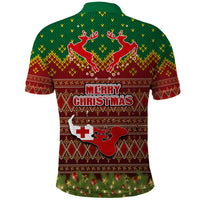 Tonga Christmas Polo Shirt Coat of Arms and Map Beautiful Merry Xmas Snowflake LT03 - Polynesian Pride
