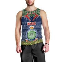 Niue Christmas Men Tank Top Coat of Arms and Map Beautiful Merry Xmas Snowflake LT03 - Polynesian Pride