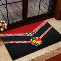 Tonga Rubber Doormat Tonga Coat of Arms with Seamless Tapa Ngatu Pattern LT03 - Polynesian Pride