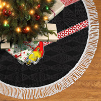 Personalised Tonga Tree Skirt Tonga Coat of Arms with Seamless Tapa Ngatu Pattern LT03 - Polynesian Pride