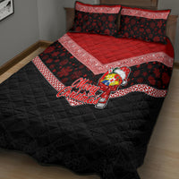 Tonga Christmas Quilt Bed Set Tongan Coat of Arms Santa With Ngatu Pattern Christmas Red Style LT03 - Polynesian Pride