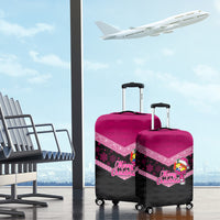 Tonga Christmas Luggage Cover Tongan Coat of Arms Santa With Ngatu Pattern Christmas Pink Style LT03 - Polynesian Pride