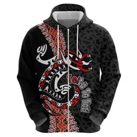 Aotearoa Toitu Te Tiriti Zip Hoodie Maori Taniwha Haka - Honour the Treaty LT03