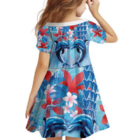 Hawaiian Dolphin Love Couple - Ocean Heart Family Matching Tank Maxi Dress and Hawaiian Shirt