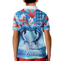 Hawaiian Dolphin Love Couple - Ocean Heart Kid Polo Shirt LT03 - Polynesian Pride