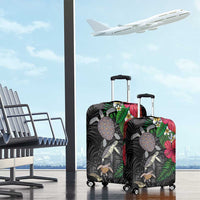 Hawaiian Tropical Plants and Turtles Luggage Cover Polynesian Art Motifs