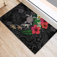 Hawaiian Tropical Plants and Turtles Rubber Doormat Polynesian Art Motifs