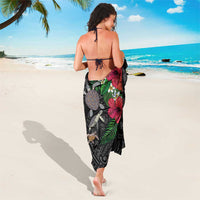 Hawaiian Tropical Plants and Turtles Sarong Polynesian Art Motifs