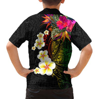 Hawaii Plumeria Hawaiian Shirt Polynesian Tattoo and Hibiscus LT03 - Polynesian Pride
